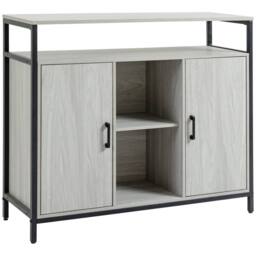 Wyld Haus Vara Light Grey Sideboard Steel Frame 2 Doors 4 Shelves - thumbnail 2