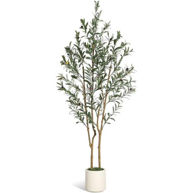 VOGREX Artificial Olive Tree Indoor 150cm/5ft Faux Silk Plant in Green - image 1