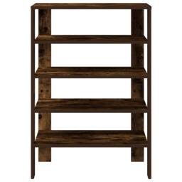 Berkfield Home Shoe Rack Smoked Oak 61x32x87.5 cm Engineered Wood in Brown - thumbnail 4