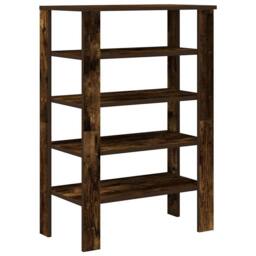 Berkfield Home Shoe Rack Smoked Oak 61x32x87.5 cm Engineered Wood in Brown - thumbnail 6