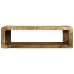 Berkfield Home TV Cabinet 80x30x25 cm Solid Wood Rough Mango in Brown - Size: 80 x 30 x 25 cm - thumbnail 1