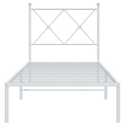 Berkfield Home Metal Bed Frame without Mattress with Headboard White 80x200cm - Size: 80x200 cm - thumbnail 4