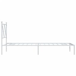 Berkfield Home Metal Bed Frame without Mattress with Headboard White 80x200cm - Size: 80x200 cm - thumbnail 5