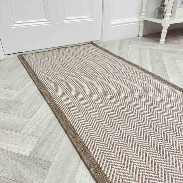 runrug Carpet Runner Rug - Indoor/Outdoor, Reversible, 2mm - 'Illusion' in Brown - Size: 60 cm x 150 cm - image 1