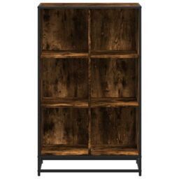Berkfield Home Book Cabinet Smoked Oak 65.5x33x107.5 cm Engineered Wood in Brown - thumbnail 4
