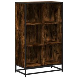 Berkfield Home Book Cabinet Smoked Oak 65.5x33x107.5 cm Engineered Wood in Brown - thumbnail 2