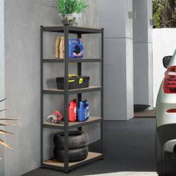 Kelvenix 180cm x 90cm x 40cm 5-Tier Garage Shelving Unit Heavy Duty in Black - Size: 0.6m2 - thumbnail 5