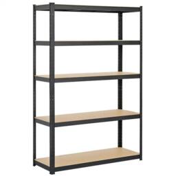Kelvenix 180cm x 90cm x 40cm 5-Tier Garage Shelving Unit Heavy Duty in Black - Size: 0.6m2 - thumbnail 1