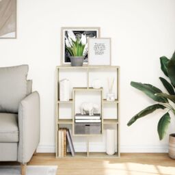 Berkfield Home Bookcase Sonoma Oak 63x20x90 cm Engineered Wood in Brown - Size: 63 x 20 x 90 cm - thumbnail 3