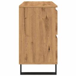 Berkfield Home Bathroom Sink Cabinet Artisan Oak 80x33x60 cm Engineered Wood in Brown - Size: 80 x 33 x 60 cm - thumbnail 5