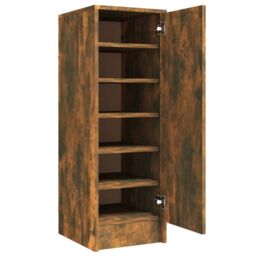 Berkfield Home Shoe Cabinet Smoked Oak 32x35x92 cm Engineered Wood in Brown - Size: 32 x 35 x 92 cm - thumbnail 2
