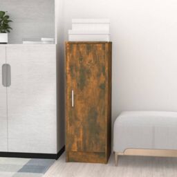 Berkfield Home Shoe Cabinet Smoked Oak 32x35x92 cm Engineered Wood in Brown - Size: 32 x 35 x 92 cm - thumbnail 3