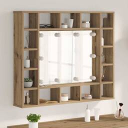 Berkfield Home Mirror Cabinet Artisan oak Engineered wood in Brown - thumbnail 2