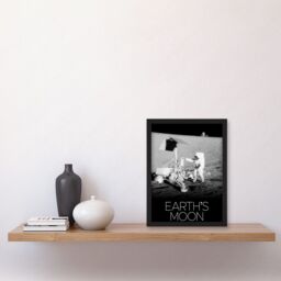 Artery8 NASA Our Solar System Earth's Moon Apollo 12 Lunar Surveyor Artwork Framed Wall Art Print A4 in Black - thumbnail 2