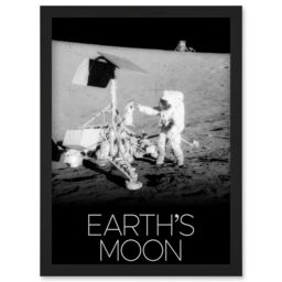 Artery8 NASA Our Solar System Earth's Moon Apollo 12 Lunar Surveyor Artwork Framed Wall Art Print A4 in Black - thumbnail 1
