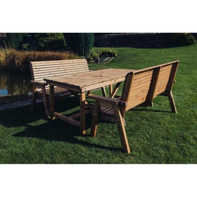 Churnet Valley Garden Furniture Ltd Valley 2X3B Table Set - Min. Assembly Required - Set of Cushions Inc in Brown - image 1