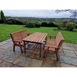 Churnet Valley Garden Furniture Ltd Valley 2X3B Table Set - Min. Assembly Required - Set of Cushions Inc in Brown - thumbnail 4