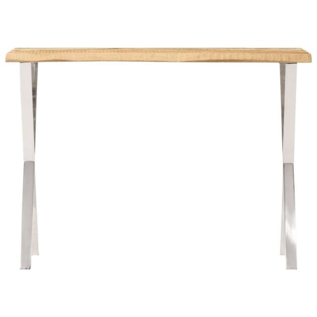 Berkfield Home Console Table with Live Edge 105x33x76 cm Solid Wood Mango in Brown - Size: 105 x 33 x 76 cm - image 1