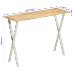 Berkfield Home Console Table with Live Edge 105x33x76 cm Solid Wood Mango in Brown - Size: 105 x 33 x 76 cm - thumbnail 8