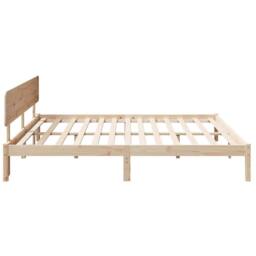 Berkfield Home Bed Frame with Headboard 180x200 cm Solid Pine Wood in Beige - thumbnail 6