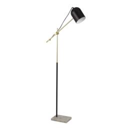 Lighting Collection BLACK, GOLD & MARBLE TASK FLOOR LAMP in Black - thumbnail 3