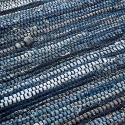Bravich LTD Handwoven Cotton Chindi Rag Area Rug Flat Weave Reversible in Indigo - Size: 60 cm x 90 cm - thumbnail 3