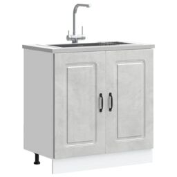 Berkfield Home Sink Base Cabinet Kalmar Concrete Grey 80x46x81.5 cm Engineered Wood - thumbnail 1