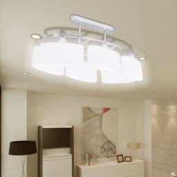 Berkfield Home Ceiling Lamp with Ellipsoid Glass Shades 2 pcs E14 in White