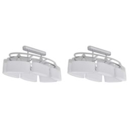 Berkfield Home Ceiling Lamp with Ellipsoid Glass Shades 2 pcs E14 in White - thumbnail 2