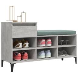 Berkfield Home Shoe Cabinet Concrete Grey 102x36x60 cm Engineered Wood - Size: 102 x 36 x 60 cm - thumbnail 4