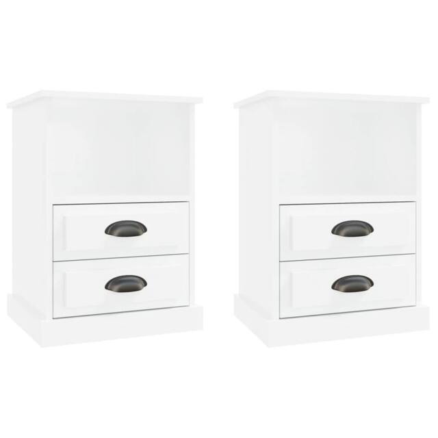 Berkfield Home Bedside Cabinets 2 pcs High Gloss White 43x36x60 cm - Size: 43 x 36 x 60 cm - image 1