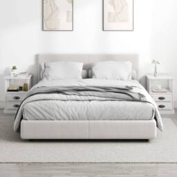 Berkfield Home Bedside Cabinets 2 pcs High Gloss White 43x36x60 cm - Size: 43 x 36 x 60 cm - thumbnail 3