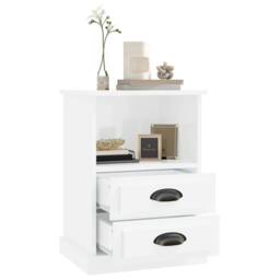 Berkfield Home Bedside Cabinets 2 pcs High Gloss White 43x36x60 cm - Size: 43 x 36 x 60 cm - thumbnail 5