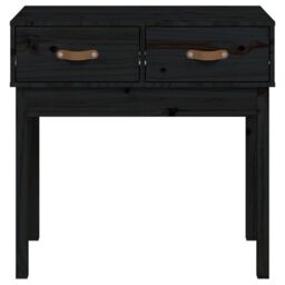 Berkfield Home Console Table Black 76.5x40x75 cm Solid Wood Pine - thumbnail 3