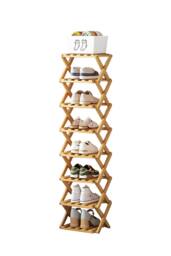 H&O Direct 8-Tier Bamboo Folding Shoe Rack in Light Bronze - thumbnail 4