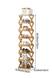 H&O Direct 8-Tier Bamboo Folding Shoe Rack in Light Bronze - thumbnail 3