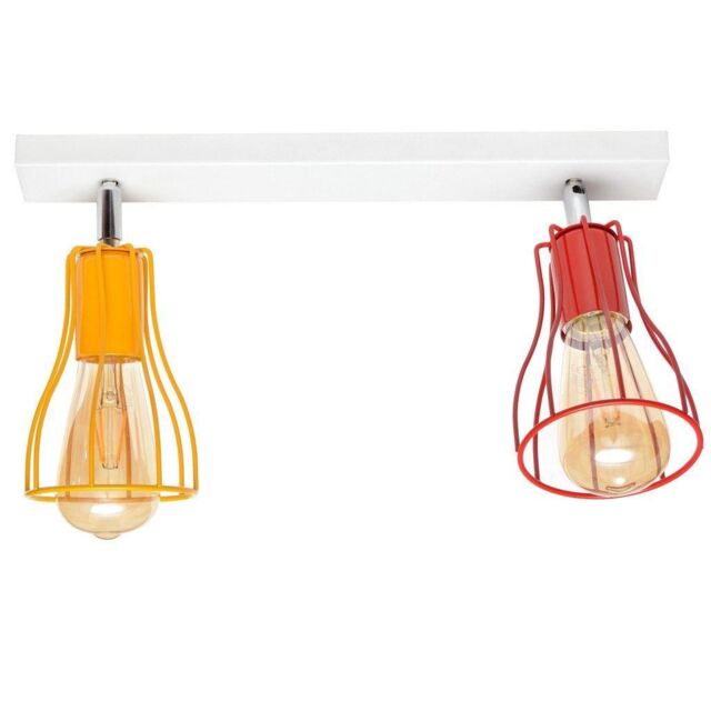 Netlighting Tube Semi Flush Light White Orange Red 40cm