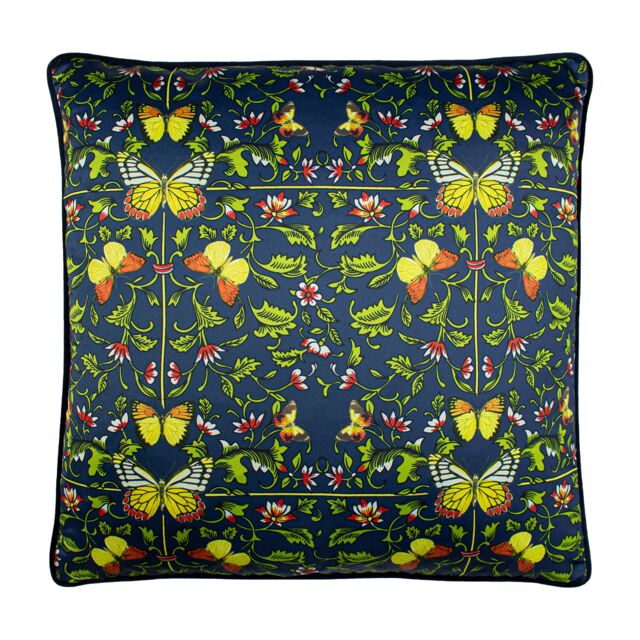 Paoletti Potage Botanical Cushion in Navy - Size: 50 cm x 50 cm - image 1