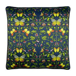 Paoletti Potage Botanical Cushion in Navy - Size: 50 cm x 50 cm - thumbnail 1