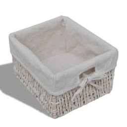 Berkfield Home Wooden Cabinet 3 Left Weaving Baskets White - thumbnail 6
