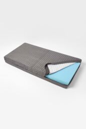 Homescapes Quilted Polyester 2 Seater Orthopaedic Booster Cushion Cover in Grey