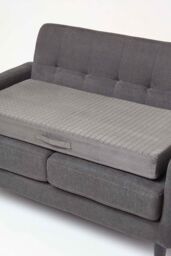 Homescapes Quilted Polyester 2 Seater Orthopaedic Booster Cushion Cover in Grey - thumbnail 2