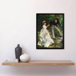 Artery8 Pierre Auguste Renoir Framed Wall Art Print The Promenade Couple in Green - Size: A4 - thumbnail 2