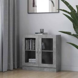 Berkfield Home Vitrine Cabinet Concrete Grey 82.5x30.5x80 cm Engineered Wood - thumbnail 2