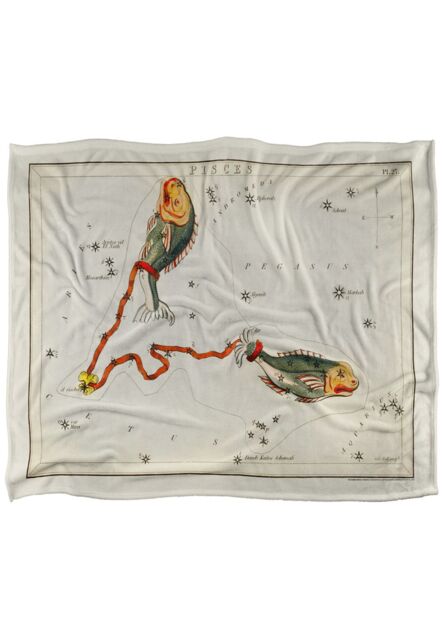 Graffitee Studios Vintage Pisces Zodiac Silky Touch Super Soft Throw Blanket 152 X 127 cm in White - image 1