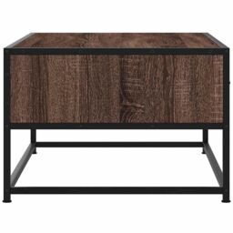 Berkfield Home Coffee Table Brown Oak 100x50x35 cm Engineered Wood & Metal - Size: 100 x 50 x 35 cm - thumbnail 6