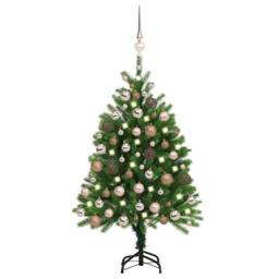 Berkfield Home Beautiful Artificial Pre-lit Christmas Tree with Ball Set 120 cm Green - thumbnail 2