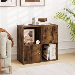 Costway 4-Cube Bookcase 3-Tier Bookshelf Storage Organizer in Brown
