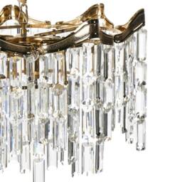 Wyld and Coco Glamour Gold Chandelier Gold Plated Iron Velvet Cable Tiered - thumbnail 5
