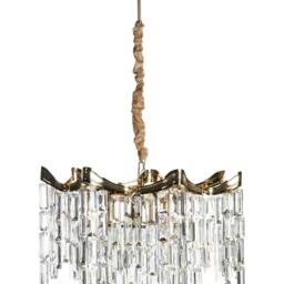 Wyld and Coco Glamour Gold Chandelier Gold Plated Iron Velvet Cable Tiered - thumbnail 2